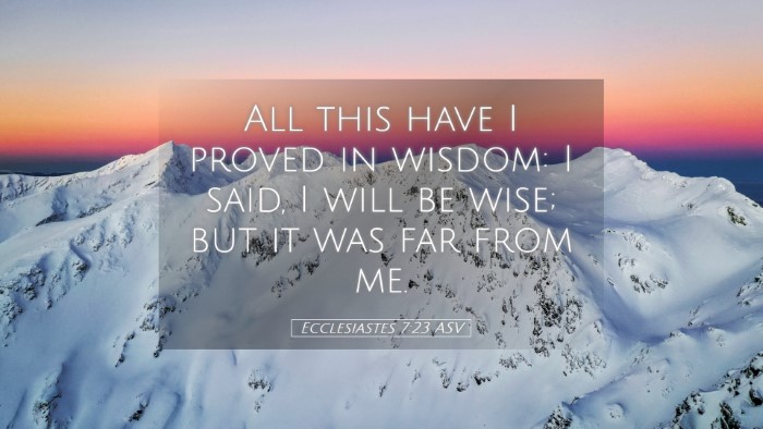 Picture 05 - Ecclesiastes 7:23 ASV Desktop Wallpaper - All this have I proved in wisdom: I said, I will - Desktop Bible Verse Wallpaper