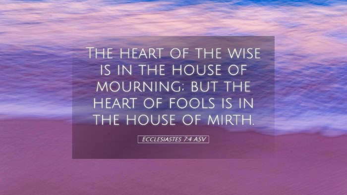 Picture 05 - Ecclesiastes 7:4 ASV Desktop Wallpaper - The heart of the wise is in the house of - Desktop Bible Verse Wallpaper