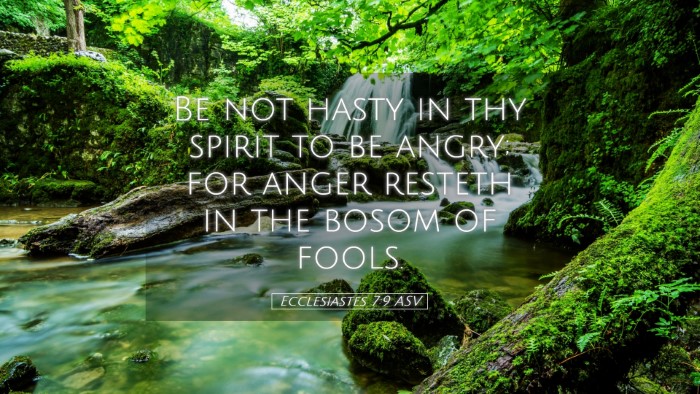 Picture 05 - Ecclesiastes 7:9 ASV Desktop Wallpaper - Be not hasty in thy spirit to be angry; for anger - Desktop Bible Verse Wallpaper