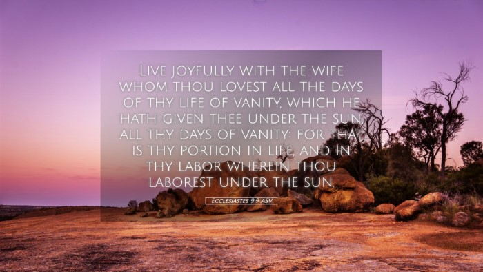 Picture 05 - Ecclesiastes 9:9 ASV Desktop Wallpaper - Live joyfully with the wife whom thou lovest all - Desktop Bible Verse Wallpaper