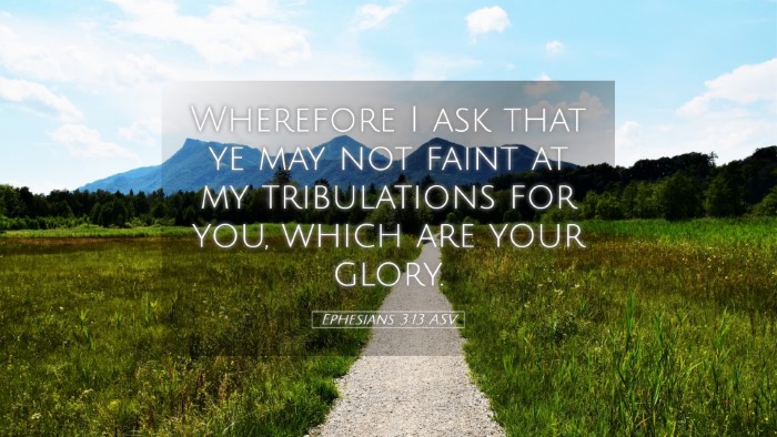 Picture 05 - Ephesians 3:13 ASV Desktop Wallpaper - Wherefore I ask that ye may not faint at my - Desktop Bible Verse Wallpaper