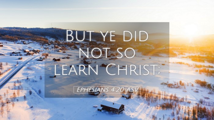 Picture 05 - Ephesians 4:20 ASV Desktop Wallpaper - But ye did not so learn - Desktop Bible Verse Wallpaper