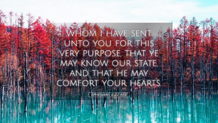 Picture 05 - Ephesians 6:22 ASV Desktop Wallpaper - whom I have sent unto you for this very purpose, - Desktop Bible Verse Wallpaper