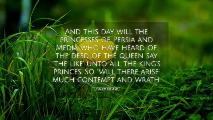 Picture 05 - Esther 1:18 ASV Desktop Wallpaper - And this day will the princesses of Persia and - Desktop Bible Verse Wallpaper