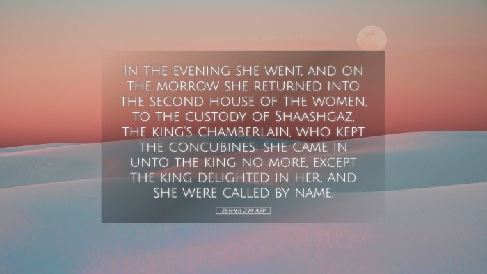 Picture 05 - Esther 2:14 ASV Desktop Wallpaper - In the evening she went, and on the morrow she - Desktop Bible Verse Wallpaper