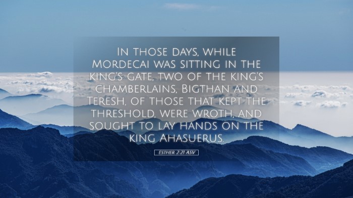 Picture 05 - Esther 2:21 ASV Desktop Wallpaper - In those days, while Mordecai was sitting in the - Desktop Bible Verse Wallpaper