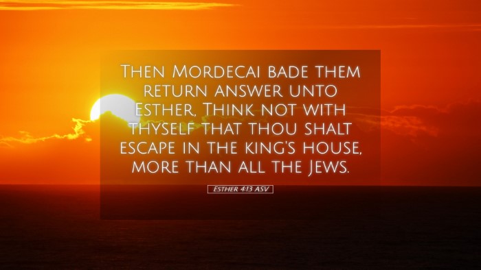Picture 05 - Esther 4:13 ASV Desktop Wallpaper - Then Mordecai bade them return answer unto - Desktop Bible Verse Wallpaper