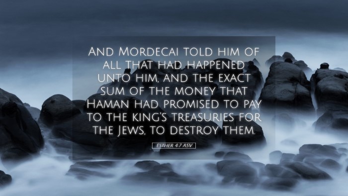 Picture 05 - Esther 4:7 ASV Desktop Wallpaper - And Mordecai told him of all that had happened - Desktop Bible Verse Wallpaper