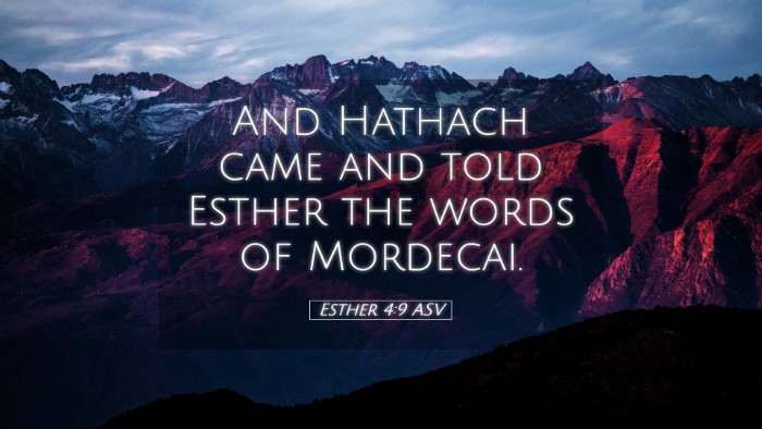 Picture 05 - Esther 4:9 ASV Desktop Wallpaper - And Hathach came and told Esther the words of - Desktop Bible Verse Wallpaper