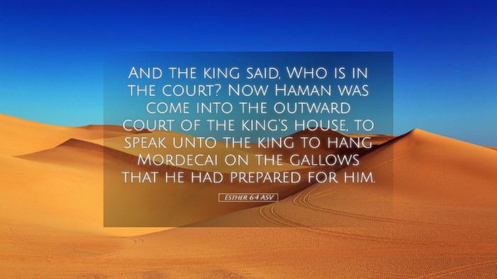 Picture 05 - Esther 6:4 ASV Desktop Wallpaper - And the king said, Who is in the court? Now Haman - Desktop Bible Verse Wallpaper