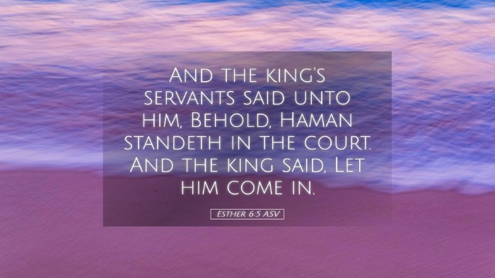 Picture 05 - Esther 6:5 ASV Desktop Wallpaper - And the king's servants said unto him, Behold, - Desktop Bible Verse Wallpaper