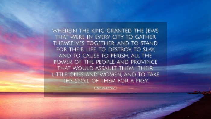 Picture 05 - Esther 8:11 ASV Desktop Wallpaper - wherein the king granted the Jews that were in - Desktop Bible Verse Wallpaper