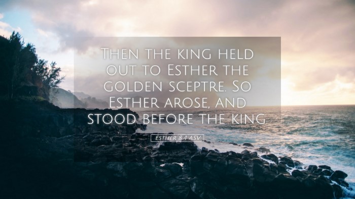 Picture 05 - Esther 8:4 ASV Desktop Wallpaper - Then the king held out to Esther the golden - Desktop Bible Verse Wallpaper