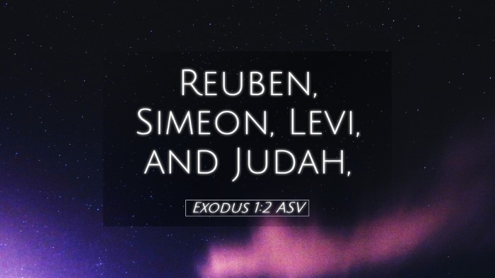 Picture 05 - Exodus 1:2 ASV Desktop Wallpaper - Reuben, Simeon, Levi, and - Desktop Bible Verse Wallpaper