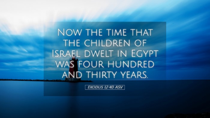 Picture 05 - Exodus 12:40 ASV Desktop Wallpaper - Now the time that the children of Israel dwelt in - Desktop Bible Verse Wallpaper