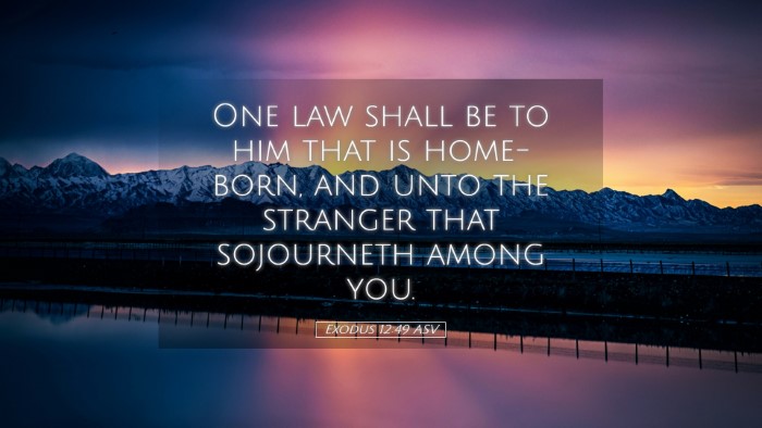 Picture 05 - Exodus 12:49 ASV Desktop Wallpaper - One law shall be to him that is home-born, and - Desktop Bible Verse Wallpaper