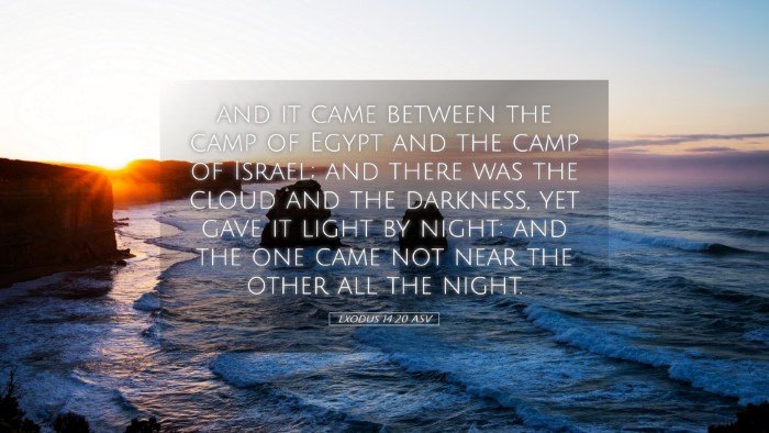 Picture 05 - Exodus 14:20 ASV Desktop Wallpaper - and it came between the camp of Egypt and the - Desktop Bible Verse Wallpaper