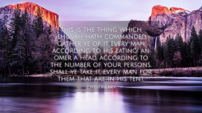Picture 05 - Exodus 16:16 ASV Desktop Wallpaper - This is the thing which Jehovah hath commanded, - Desktop Bible Verse Wallpaper