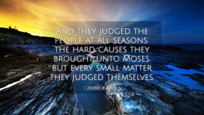 Picture 05 - Exodus 18:26 ASV Desktop Wallpaper - And they judged the people at all seasons: the - Desktop Bible Verse Wallpaper
