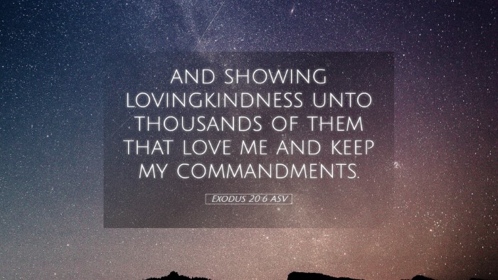 Picture 05 - Exodus 20:6 ASV Desktop Wallpaper - and showing lovingkindness unto thousands of them - Desktop Bible Verse Wallpaper