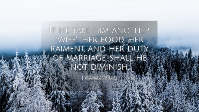 Picture 05 - Exodus 21:10 ASV Desktop Wallpaper - If he take him another `wife'; her food, her - Desktop Bible Verse Wallpaper