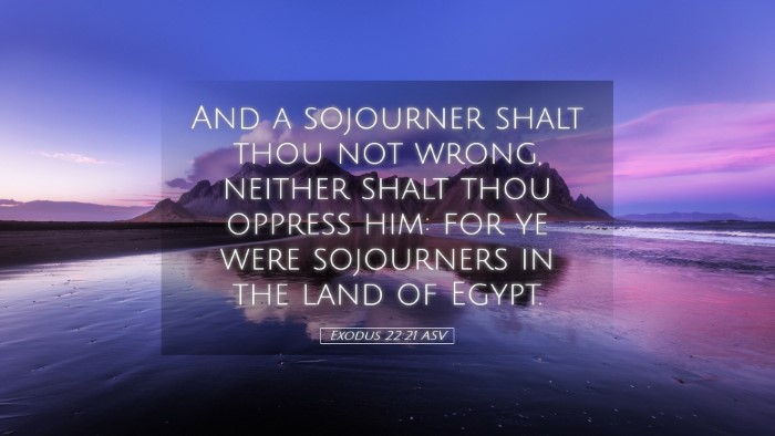 Picture 05 - Exodus 22:21 ASV Desktop Wallpaper - And a sojourner shalt thou not wrong, neither - Desktop Bible Verse Wallpaper