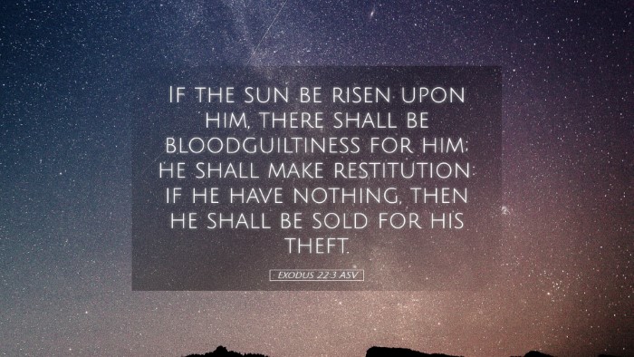 Picture 05 - Exodus 22:3 ASV Desktop Wallpaper - If the sun be risen upon him, there shall be - Desktop Bible Verse Wallpaper