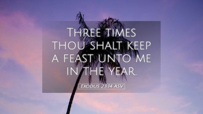Picture 05 - Exodus 23:14 ASV Desktop Wallpaper - Three times thou shalt keep a feast unto me in - Desktop Bible Verse Wallpaper