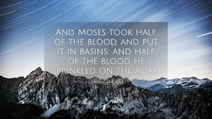 Picture 05 - Exodus 24:6 ASV Desktop Wallpaper - And Moses took half of the blood, and put it in - Desktop Bible Verse Wallpaper