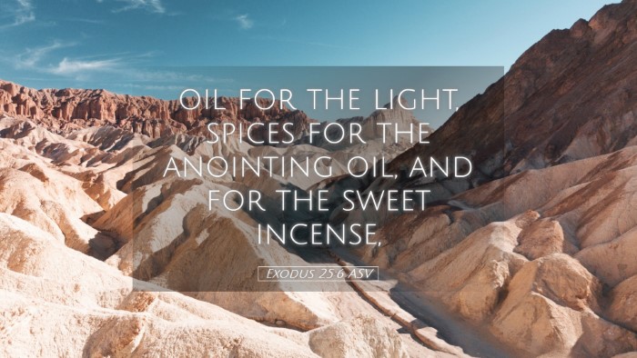 Picture 05 - Exodus 25:6 ASV Desktop Wallpaper - oil for the light, spices for the anointing oil, - Desktop Bible Verse Wallpaper
