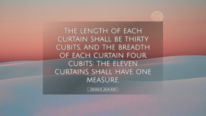 Picture 05 - Exodus 26:8 ASV Desktop Wallpaper - The length of each curtain shall be thirty - Desktop Bible Verse Wallpaper