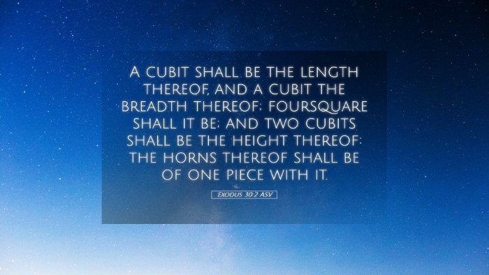 Picture 05 - Exodus 30:2 ASV Desktop Wallpaper - A cubit shall be the length thereof, and a cubit - Desktop Bible Verse Wallpaper