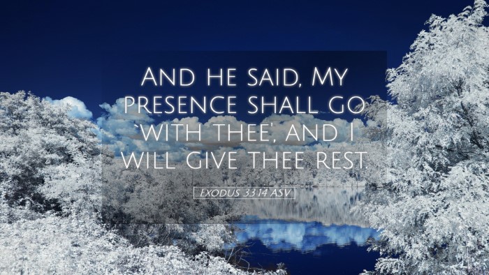 Picture 05 - Exodus 33:14 ASV Desktop Wallpaper - And he said, My presence shall go `with thee', - Desktop Bible Verse Wallpaper