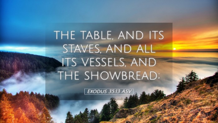 Picture 05 - Exodus 35:13 ASV Desktop Wallpaper - the table, and its staves, and all its vessels, - Desktop Bible Verse Wallpaper