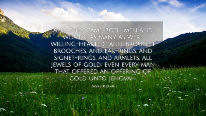 Picture 05 - Exodus 35:22 ASV Desktop Wallpaper - And they came, both men and women, as many as - Desktop Bible Verse Wallpaper
