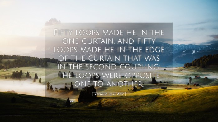 Picture 05 - Exodus 36:12 ASV Desktop Wallpaper - Fifty loops made he in the one curtain, and fifty - Desktop Bible Verse Wallpaper