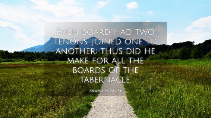 Picture 05 - Exodus 36:22 ASV Desktop Wallpaper - Each board had two tenons, joined one to another: - Desktop Bible Verse Wallpaper