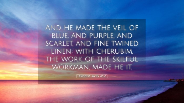 Picture 05 - Exodus 36:35 ASV Desktop Wallpaper - And he made the veil of blue, and purple, and - Desktop Bible Verse Wallpaper