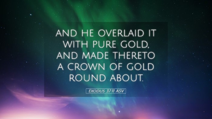 Picture 05 - Exodus 37:11 ASV Desktop Wallpaper - and he overlaid it with pure gold, and made - Desktop Bible Verse Wallpaper