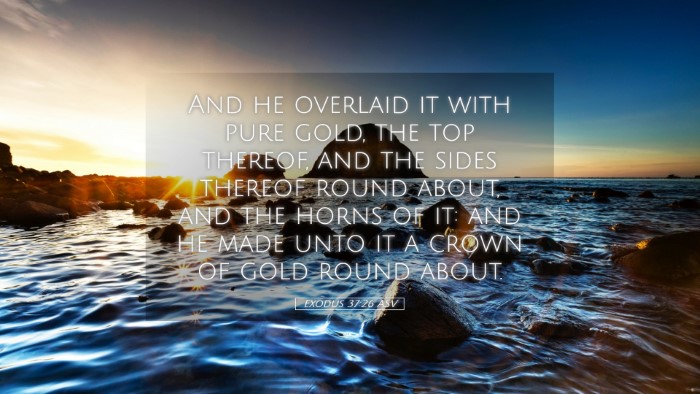 Picture 05 - Exodus 37:26 ASV Desktop Wallpaper - And he overlaid it with pure gold, the top - Desktop Bible Verse Wallpaper