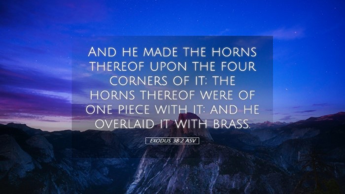 Picture 05 - Exodus 38:2 ASV Desktop Wallpaper - And he made the horns thereof upon the four - Desktop Bible Verse Wallpaper