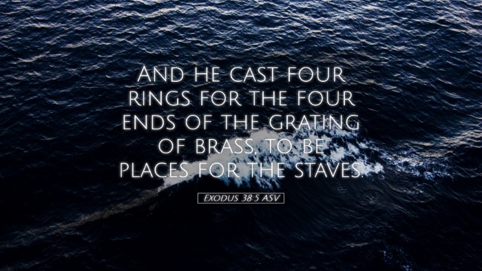 Picture 05 - Exodus 38:5 ASV Desktop Wallpaper - And he cast four rings for the four ends of the - Desktop Bible Verse Wallpaper