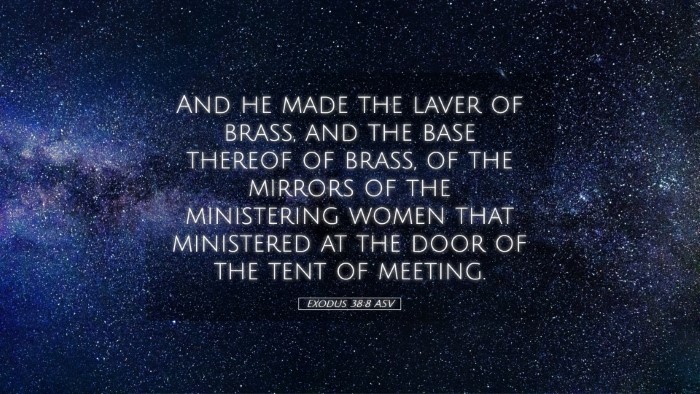 Picture 05 - Exodus 38:8 ASV Desktop Wallpaper - And he made the laver of brass, and the base - Desktop Bible Verse Wallpaper