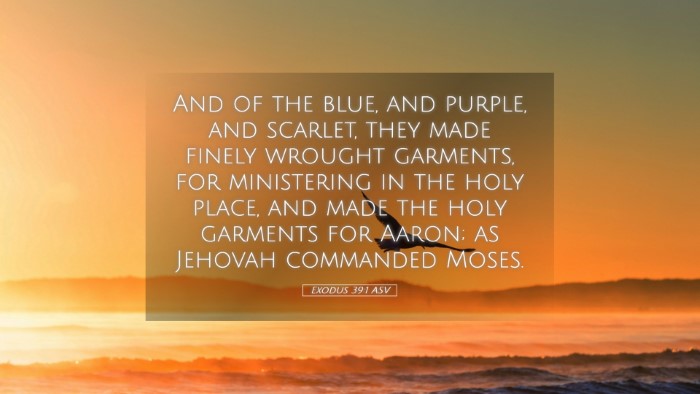 Picture 05 - Exodus 39:1 ASV Desktop Wallpaper - And of the blue, and purple, and scarlet, they - Desktop Bible Verse Wallpaper