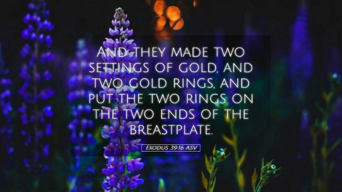 Picture 05 - Exodus 39:16 ASV Desktop Wallpaper - And they made two settings of gold, and two gold - Desktop Bible Verse Wallpaper