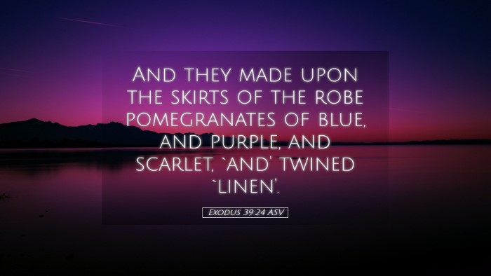 Picture 05 - Exodus 39:24 ASV Desktop Wallpaper - And they made upon the skirts of the robe - Desktop Bible Verse Wallpaper