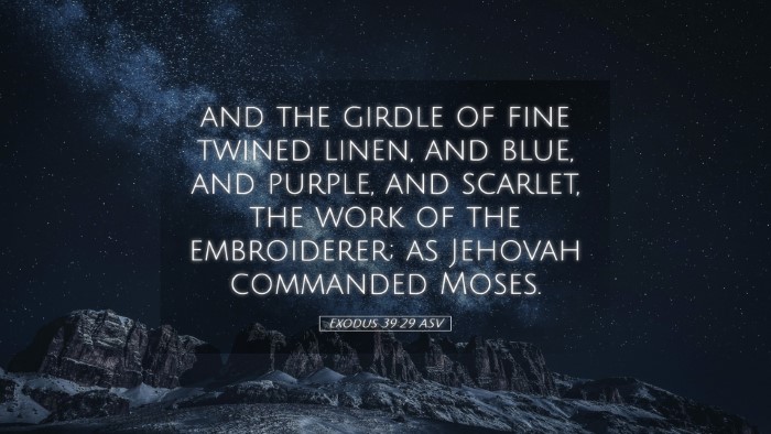 Picture 05 - Exodus 39:29 ASV Desktop Wallpaper - and the girdle of fine twined linen, and blue, - Desktop Bible Verse Wallpaper