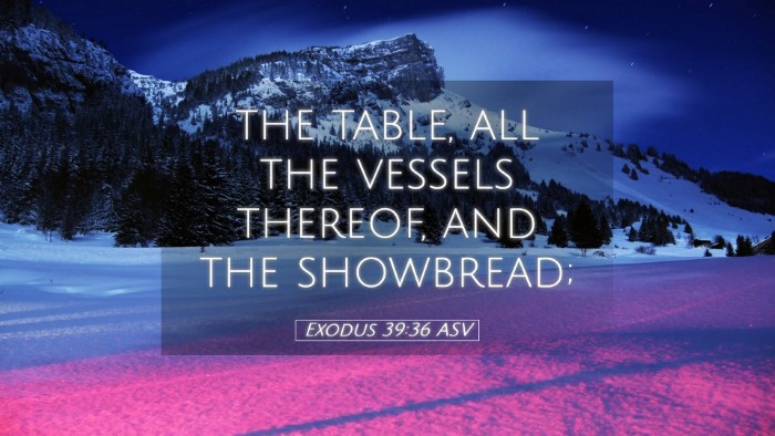 Picture 05 - Exodus 39:36 ASV Desktop Wallpaper - the table, all the vessels thereof, and the - Desktop Bible Verse Wallpaper