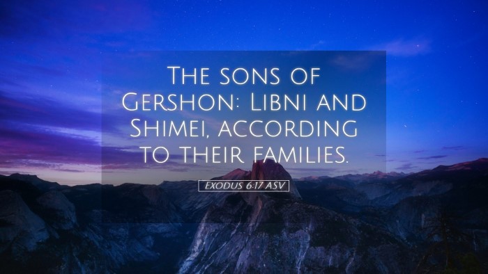 Picture 05 - Exodus 6:17 ASV Desktop Wallpaper - The sons of Gershon: Libni and Shimei, according - Desktop Bible Verse Wallpaper