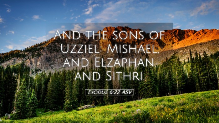 Picture 05 - Exodus 6:22 ASV Desktop Wallpaper - And the sons of Uzziel: Mishael, and Elzaphan, - Desktop Bible Verse Wallpaper